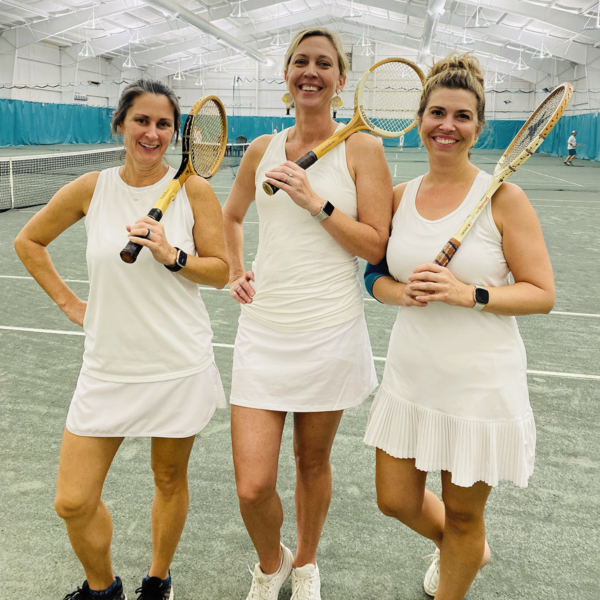 White and woody tournament on the indoor tennis courts